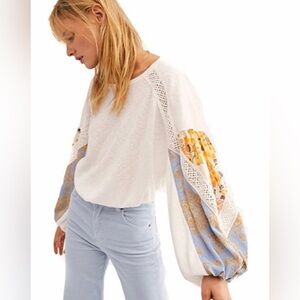 Free People Casual Clash Thermal Long Sleeve Boho Top Women’s Size Medium